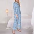 thumbnail image 3 of Fuzoiu French Bulldog Head Print Women's Long-Sleeved Pajama,Lounge Button Down Nightwear,Womens Notch Collar Pajama Set-X-Large, 3 of 7