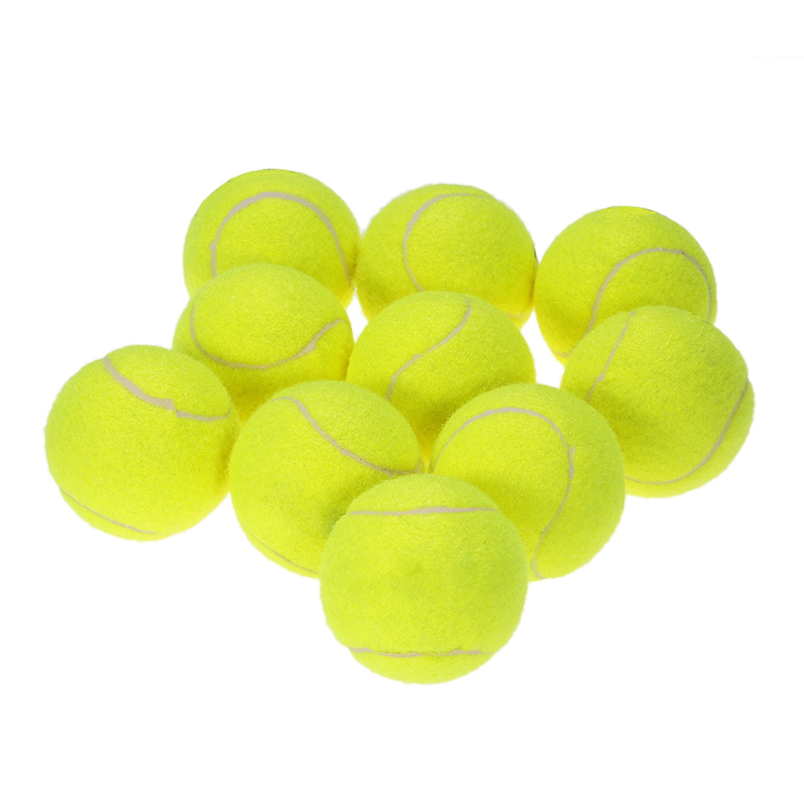 BIMZUC 10 Pack Yellow Tennis Balls for Practice, High Resilience Rubber Training Balls for Beginners, Pet Friendly (2.6 inches / 6.5 cm)