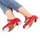 thumbnail image 4 of Zapatos de baile de claqué de cuero de moda para niñas, color rojo, talla 35, 4 of 8