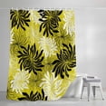 thumbnail image 3 of Yellow Black Floral Shower Curtain, Vintage Yellow White Black Flower Waterproof Shower Curtain Set with 12 Hooks Lightweight Bath Curtains Fabric Bathroom Decor 36x72 Inches, 3 of 9
