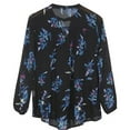 thumbnail image 3 of Women Floral Print Long Sleeve Chiffon Blouse, 3 of 5