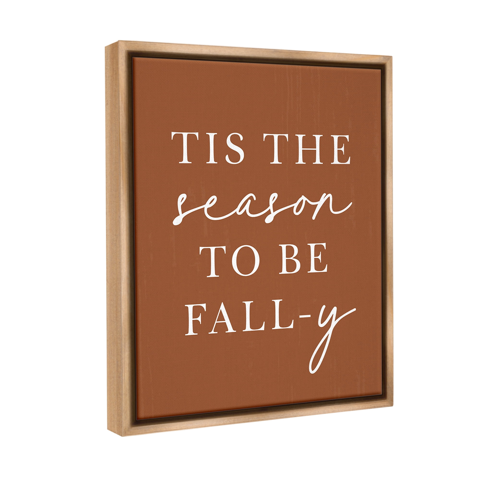 Stupell Industries Season To Be Fall-y Holiday Painting Brown Floater Framed Canvas Art Print Wall Art, 25 x 31