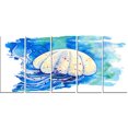 thumbnail image 2 of Jellyfish Watercolor Painting - Abstract Canvas Art Print, 2 of 3