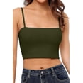 thumbnail image 1 of Attraco Women's Ribbed Crop Top Adjustable Spaghetti Straps Halter Cami Tank Top, 1 of 7