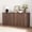 Walnut, variant on Rumiiro Sideboard Buffet Cabinet Modern Minimalist Fluted 4 Doors Adjustable Shelves Storage 63 in L x 16 in W x 30 in H Walnut