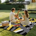 thumbnail image 4 of Yellow Black Geometric Outdoor Rug for Patio/Deck/Porch, Non-Slip Large Area Rug 4 x 6 Ft, Modern Art Abstract Grey Line Indoor Outdoor Rugs Washable Area Rugs, Reversible Camping Rug Carpet Runner, 4 of 8