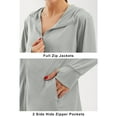 thumbnail image 6 of Sun Protection Hoodie for Womens Summer Front Zipper UPF 50+ Long Sleeve UV Spf Tee Shirts with Pockets Rash Guard Sun-Protective Clothing Quick Dry Athletic Stretch Shirts with Thumb Holes, 6 of 6