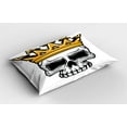 thumbnail image 2 of Ambesonne King Pillow Sham 2 Pack, Skull Cranium with Coronet, 36"x20", Orange and Pale Grey, 2 of 3