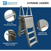 confer plastics a-frame 7200 above ground adjustable pool roll-guard safety ladder
