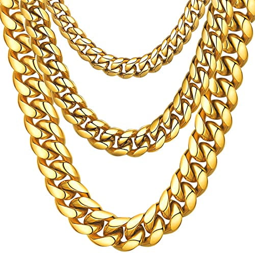 Rapper Gold Chain Necklace 20 inches 14mm Men's Cuban Chain Necklaces