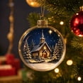 thumbnail image 6 of Sahpxhe Christmas Ornaments, Clear Ball Snowy Winter Church Scene Printed Hanging Decor for Christmas Tree Window Home Decorations, 6 of 6