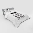 thumbnail image 3 of Saying Duvet Cover Set, Take a Photo and Capture Moments Camera Symbolic Monochrome Layout, Bedding Set with Shams and Fitted Sheet, 3 Sizes, by Ambesonne, 3 of 3