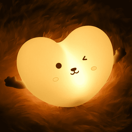 

Night Lights for Kids Creative Love Remote Control Colorful Atmosphere Night Light Bedside Charging Induction Pat Silicone Small Night Light(pat)