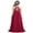 Burgundy, variant on Aislor Kids Girls Halter Neck Floral Lace Chiffon Dress Junior Bridesmaid Wedding Evening Party Prom Maxi Gown