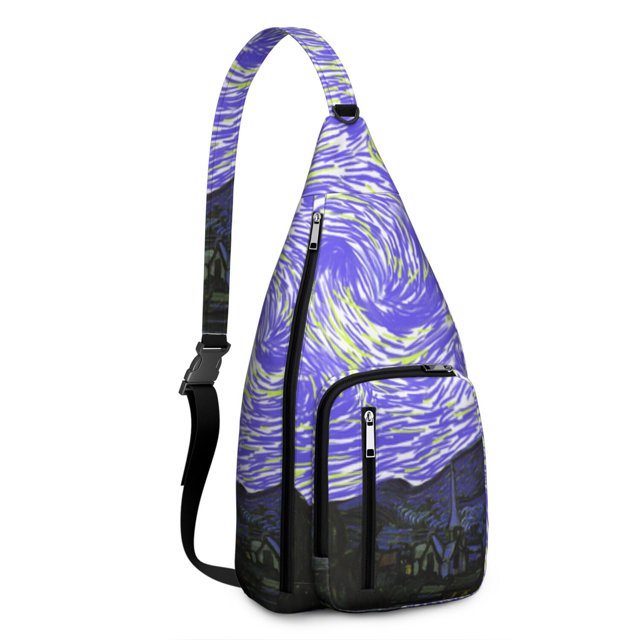 Universe Shoulder Backpack - Cosmic Star Field Pattern with Glow-in-the-Dark Details, Lightweight Anti-Theft Daypack
