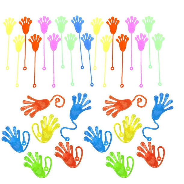 BRIGHTFUFU 30 Uds. De juguetes elásticos adhesivos con manos, novedad, juguetes elásticos para escalar en la pared, recuerdos de fiesta para niños