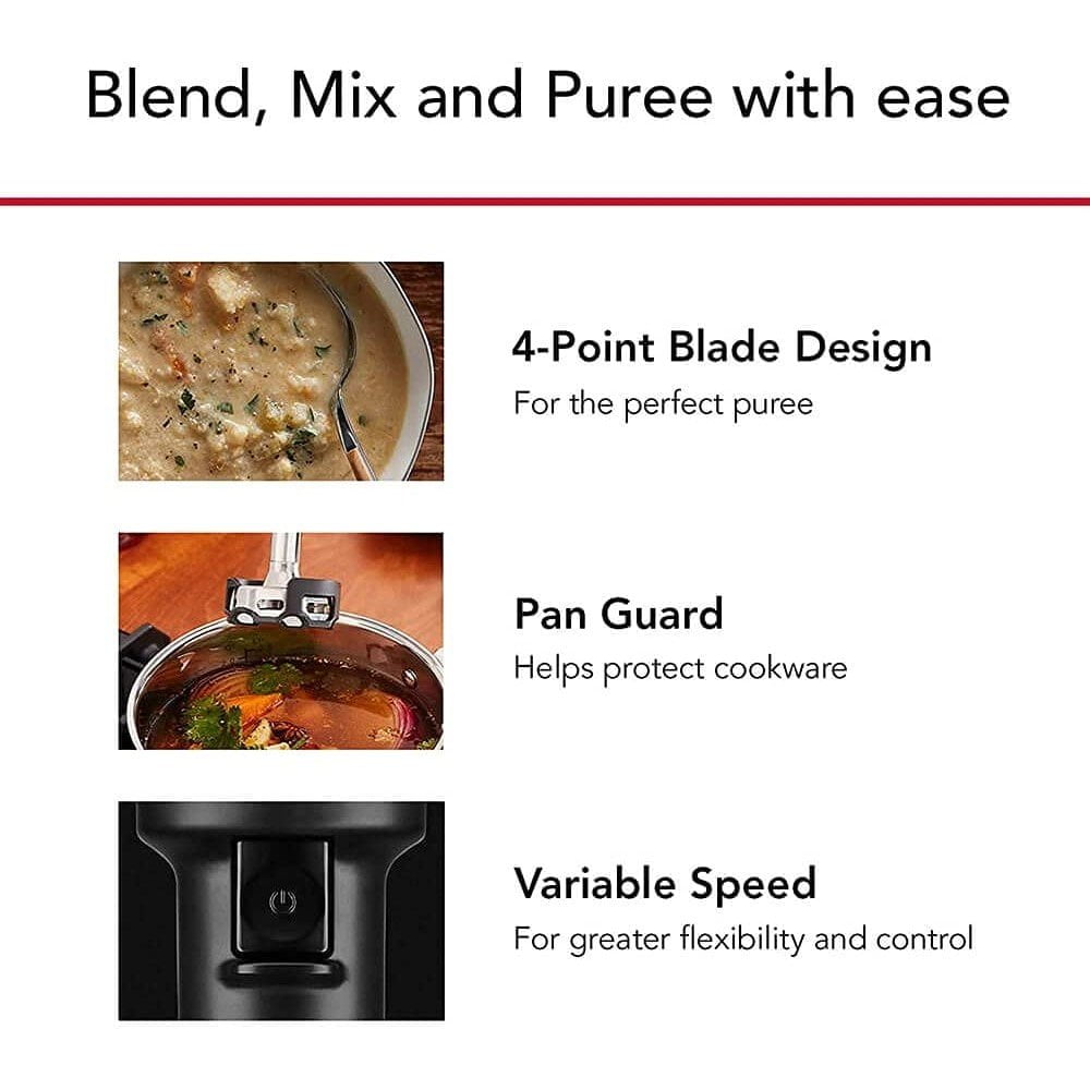 KitchenAid Cordless Variable Speed Hand Blender with Chopper and Whisk Attachment - KHBBV83
