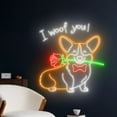 thumbnail image 4 of Handmadetneonsign I Woof You Neon Sign, Funny Corgi Neon Art Decor, Corgi Pet Room Wall Decor, 4 of 5