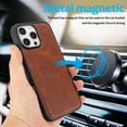thumbnail image 4 of ShellTech Compatible with iPhone 16 Pro Wallet Case, [RFID Blocking] 3 Card Holder Stand with Credit Card Slot PU Leather Magnetic Protective Flip Cover ,Brown, 4 of 14