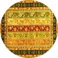 thumbnail image 1 of Ahgly Company Indoor Round Abstract Yellow Contemporary Area Rugs, 5' Round, 1 of 4