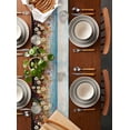 thumbnail image 5 of Table Runner White Purple Flowers Leaf Table Decoration for Kitchen Dinning Ocean Oil Painting Table Decoration for Indoor Outdoor Party Wedding Decor 13x72inch, 5 of 7