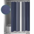 thumbnail image 3 of 60x72 Inch Shower Curtains for Bathroom Vintage Striped Fabric Bath Curtain Decor Midnight Blue Modern Simple Lines Waterproof Restroom Curtains Shower Set Accessories with 12 Hooks 60 Inch, 3 of 6