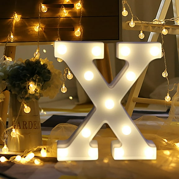 Hiroekza Clearance! Led Lights,Alphabet LED Letter Lights Light Up White Plastic Letters Standing Hanging A-M & Clearance