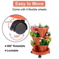 thumbnail image 3 of Gamexcel Plant Caddy Heavy Duty 13inch Plastic Round 2Pack Plant Dolly with Wheels Plant Stand Mover Indoor Outdoor for Planter Flower Potted (Red), 3 of 6