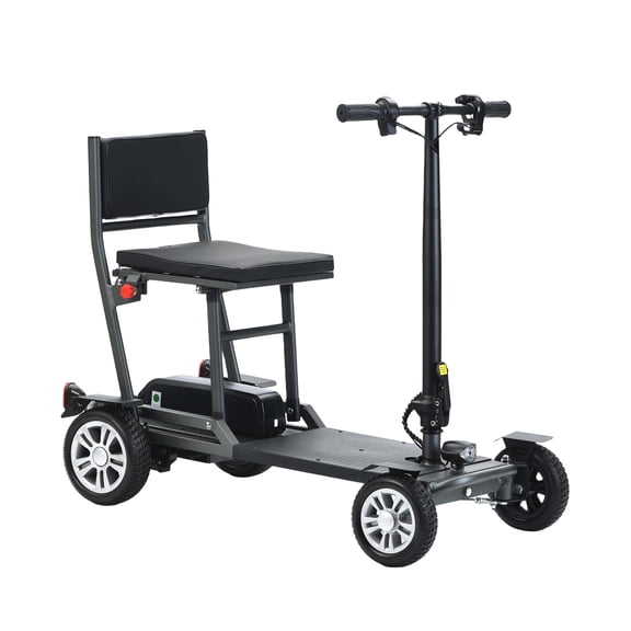 Electric Scooter for Adults, All-Terrain Lightweight Foldable Aluminum Alloy Frame Mobility Scooters for Seniors - Supports 300  lbs, Long Range 15 Miles, 300W Motor, 8” Wheels (Lynx - Black)