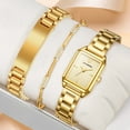 thumbnail image 3 of Watch Bracelet Set for Women, 18K Gold Plated Bracelet Bangle, Luxury Ladies Quartz Wrist Watches Set - 3PCS, Gift for Her (Gift Box Included), 3 of 8