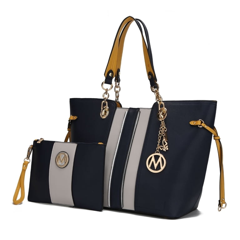 Holland Tote Handbag with Wristlet - 2Psc by Mia k. - Walmart.com