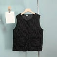 thumbnail image 2 of Shadoumai Womens Puffer Vest Button Down Sleeveless Winter Quilted Jacket Casual Jackets V Neck Coat, 2 of 3