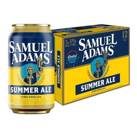Samuel Adams Summer Ale Seasonal Craft Beer, 12 pack, 12 fl oz Aluminum Cans, 5.3% ABV
