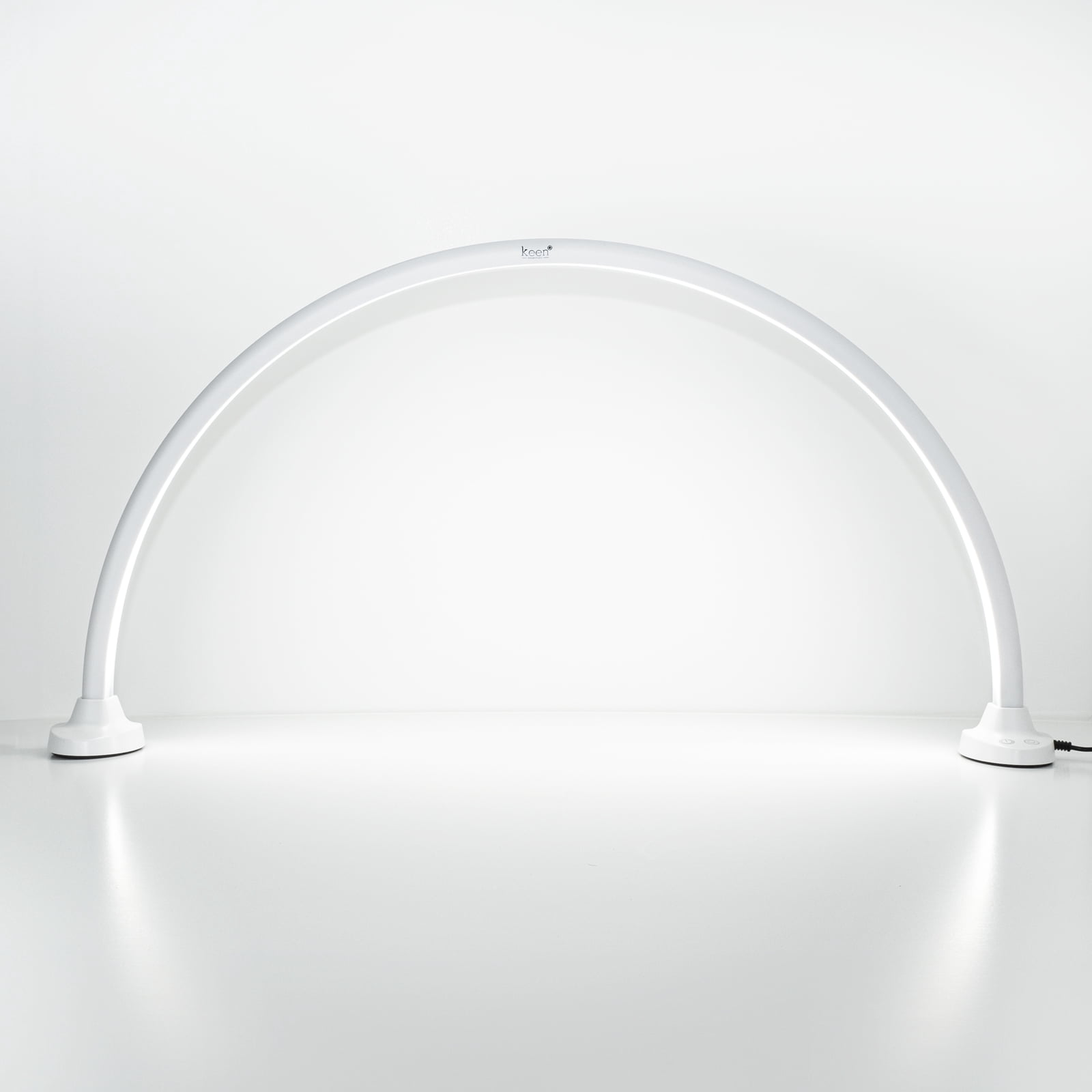 Luna LED Nail Light Half Moon Table Lamp, 3000‑6000K Adjustable Light for Nail Salon Manicure Table, Spa Reception, Massage Spa Furniture & Equipment, White