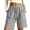 *Gray, variant on VBVC Women's and Women's Plus Waffle Bermuda Shorts , Casual Knee-Length Shorts For Women , Ladies' Elastic Waist Drawstring Shorts with Pockets,Beige,M-5XL