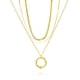 thumbnail image 1 of JeenMata Juego de 3 Collares con Colgante Modernizado de Tres Capas Múltiples para Mujer en Oro Amarillo, 1 of 5