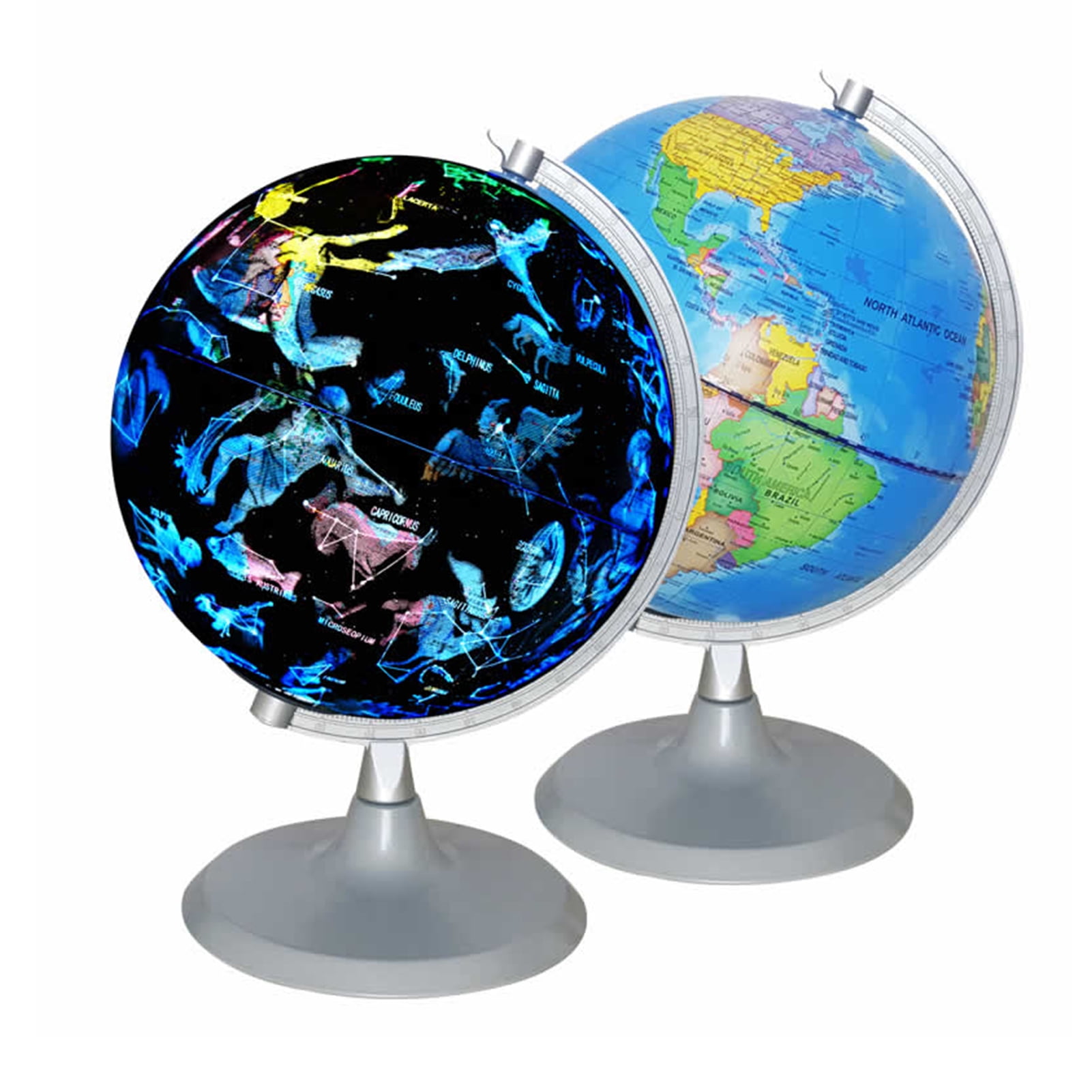 8Inch, Blue 8Inch Floating Globe Illuminated World Globe Educational Constellation Globe with LED Lights Magnetic Levitation Floating Globe World Map for Desk Decoration 