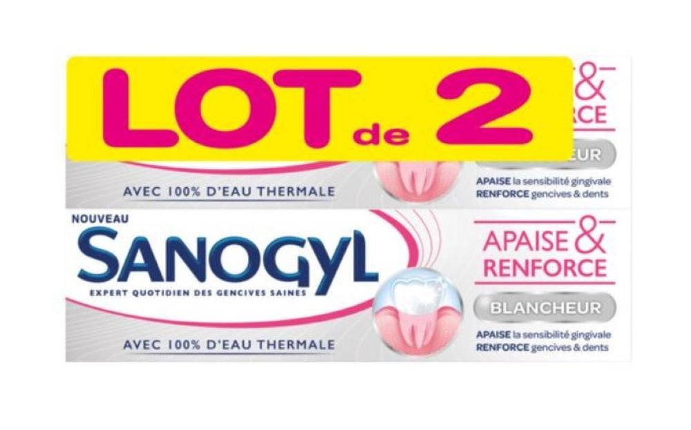 Sanogyl Apaise & Reinforce Soothing and Whitening Toothpaste 2 Pack x