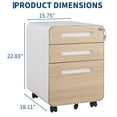 thumbnail image 2 of Secure 3-Drawer Metal File Cabinet – Lockable, Fully Assembled, Mobile Under Desk Storage on 5 Wheels, Anti-Tilt, Fits A4/Letter/Legal Files – Perfect for Home Office Organization, 2 of 7