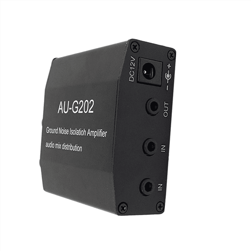 AUG202 Audio Mixer Distributor DC5-18V Ground Noise Lsolatioh Amplifier Dual Channel 2 in 2 Out Amplifier,1 * Mixer,Black