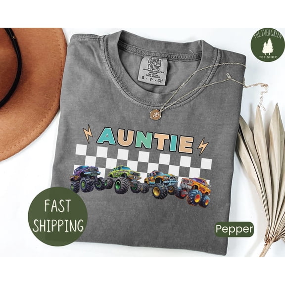 Truck Auntie Shirt, Pregnancy Announcement Inspired Apparel, Birthday Party Outfit, Cute New Aunt Gift Clothing Fullsize S-5Xl Shirt