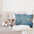 thumbnail image 4 of Ambesonne Marine Throw Pillow Cover 2 Pack, Wooden Fish Shell on Net, 24", Beige Sky Blue, 4 of 7