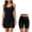 Black+Black, variant on Womens Two Pieces Tennis Dress with Shorts Workout Active Golf Dresses Sleeveless Tank Dress Fashion Outfits Rose Gold+White L
