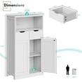 thumbnail image 4 of Walsunny Bathroom Storage Cabinets for Floor with 2 Doors 2 Drawers Freestanding Wooden Shelves Organizer Cupboard for Small Spaces Bathroom Living Room Bedroom Entryway White, 4 of 7