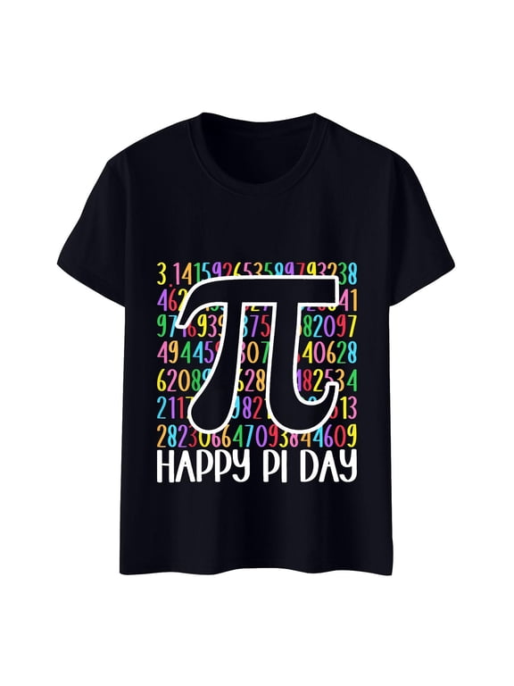 It's Pi Day And Stylish Design Sense Printed T Shirt Top Black S