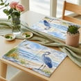 thumbnail image 6 of Coastal Birds Placemats for Dinning Table Set of 6, Blue Sky Heron Seabird Tropical Beach Burlap Kitchen Place Mats Waterproof Cloth Table Mats, Indoor Outdoor Placemats Easy Clean Dinner Decor, 6 of 8