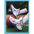 thumbnail image 3 of ChiVerve Youth Basketball Shoes - Breathable Athletic Sneakers for Boys Girls Teens | White Purple, 3 Kid, 3 of 6