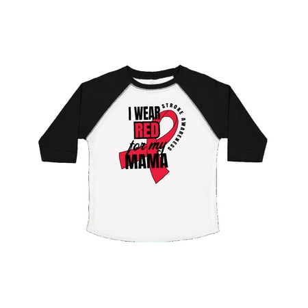 

Inktastic I Wear Red For My Mama Stroke Awareness Gift Toddler Boy or Toddler Girl T-Shirt
