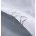 thumbnail image 4 of Solid 925 Sterling Silver Cuff Earrings Chain Cartilage Wraps for Women Teens Minimalist Cuff Earrings No Piercing, 4 of 10
