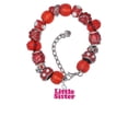 thumbnail image 2 of Delight Jewelry Hot Pink ''Little Sister'' with Heart Red Paw Print Bead Bracelet, 7"+2", 2 of 4